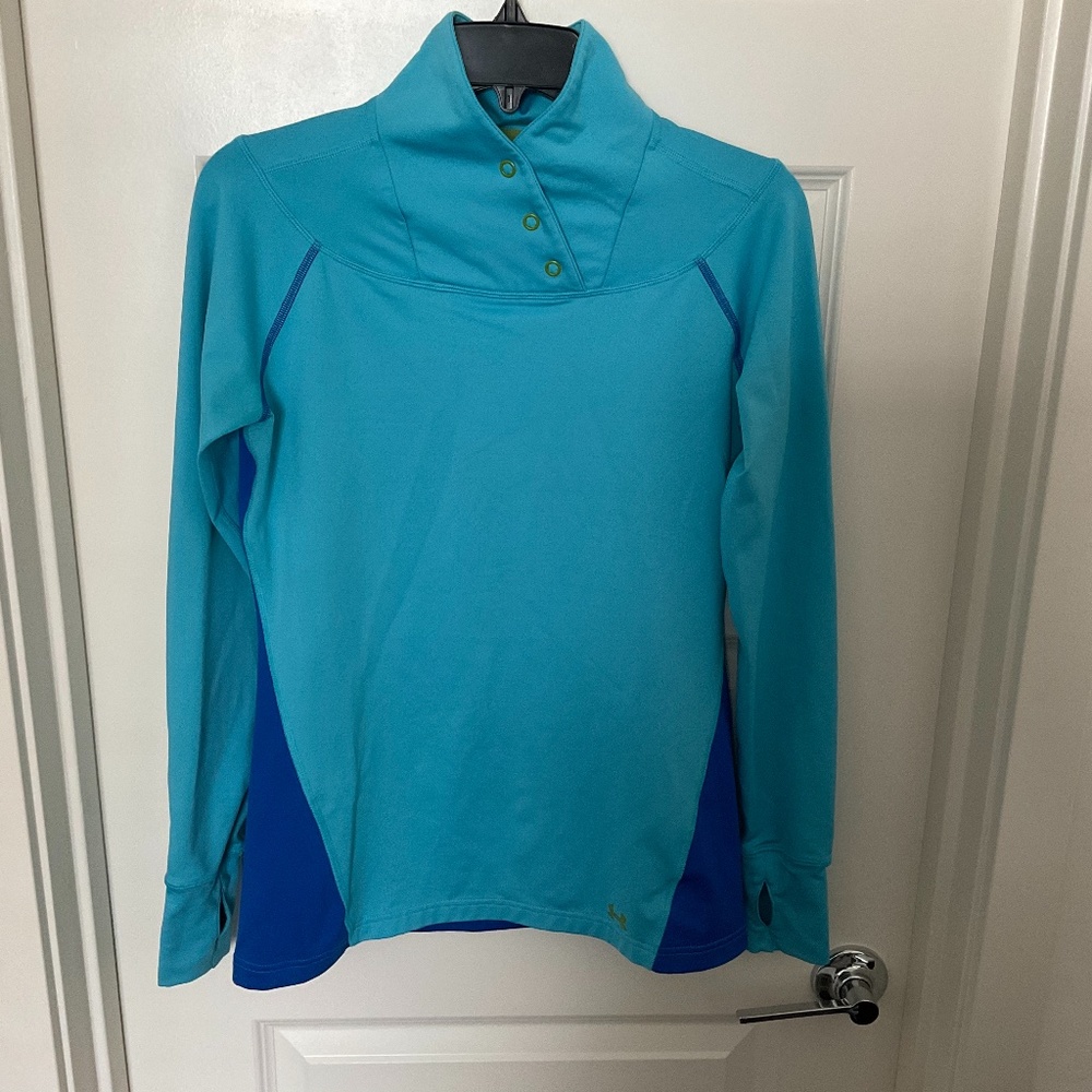 Under Armour Blue Snap‎ Neck Fitted Pullover